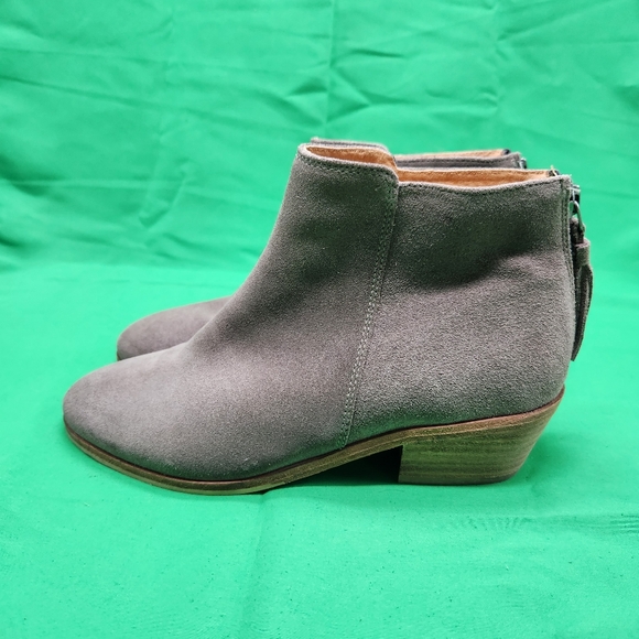 Joules Womens Size 6 Gray Grey Back Zip Tassel Ankle Suede Leather Boots Booties - Picture 4 of 13